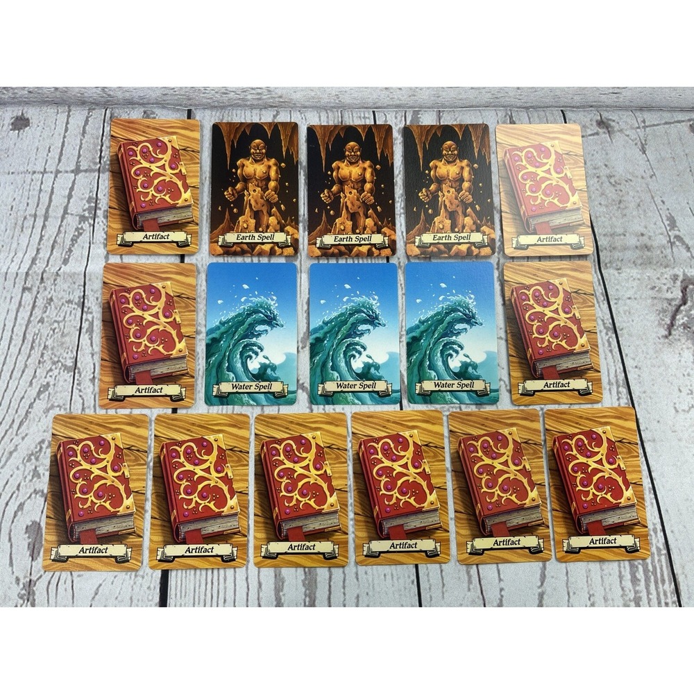 Heroquest Earth Water Spell Artifact Cards Milton Bradley 1990 Replacement Parts